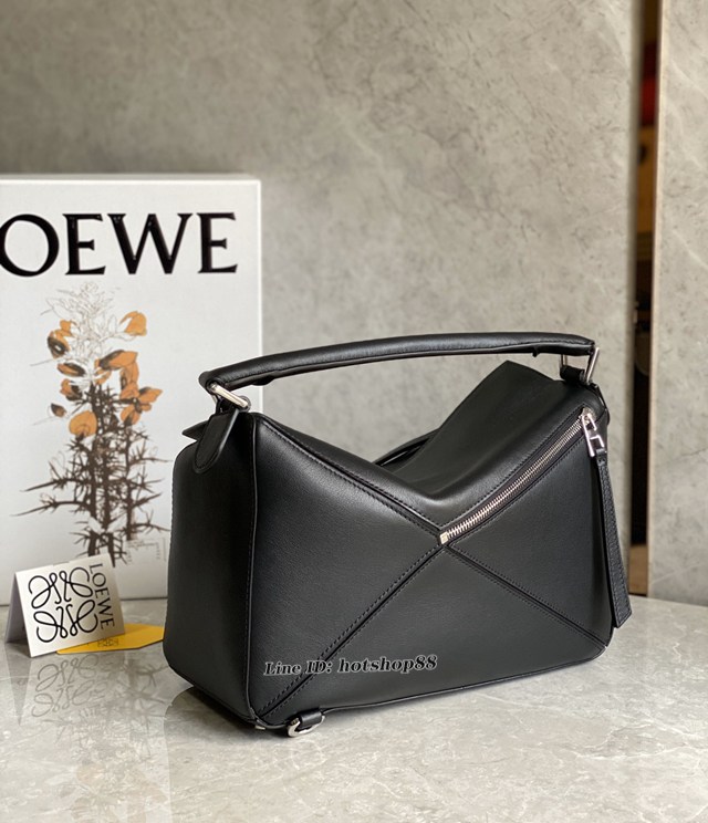 Loewe專櫃羅意威女款Puzzle系列中號拼色純色手提手拎單肩斜挎包 10171 lyw1386